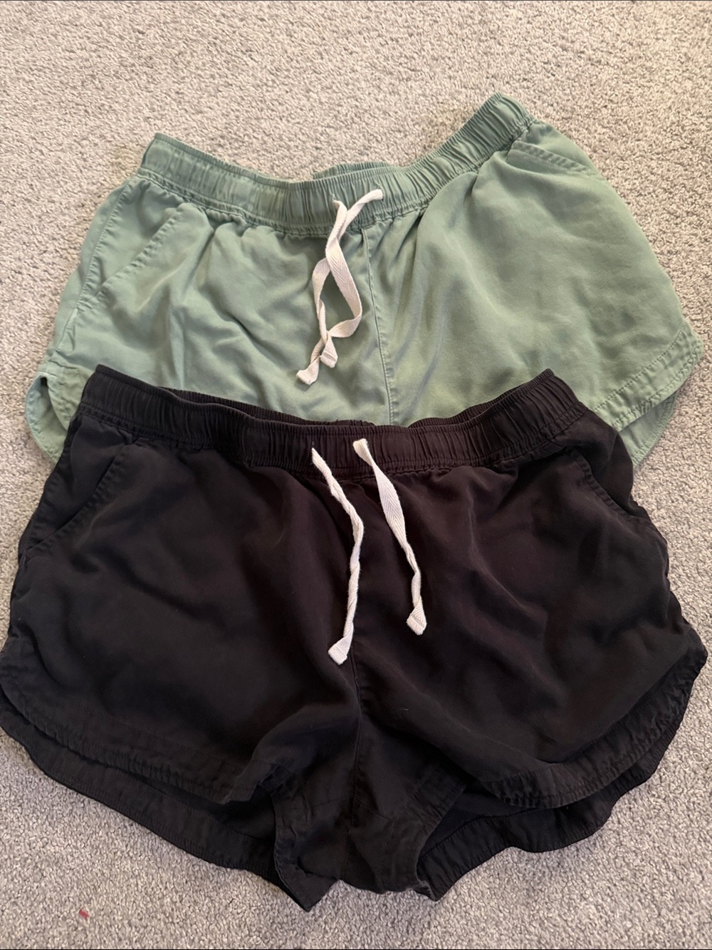 SO Women’s Athletic Drawstring Shorts — Black & Sage